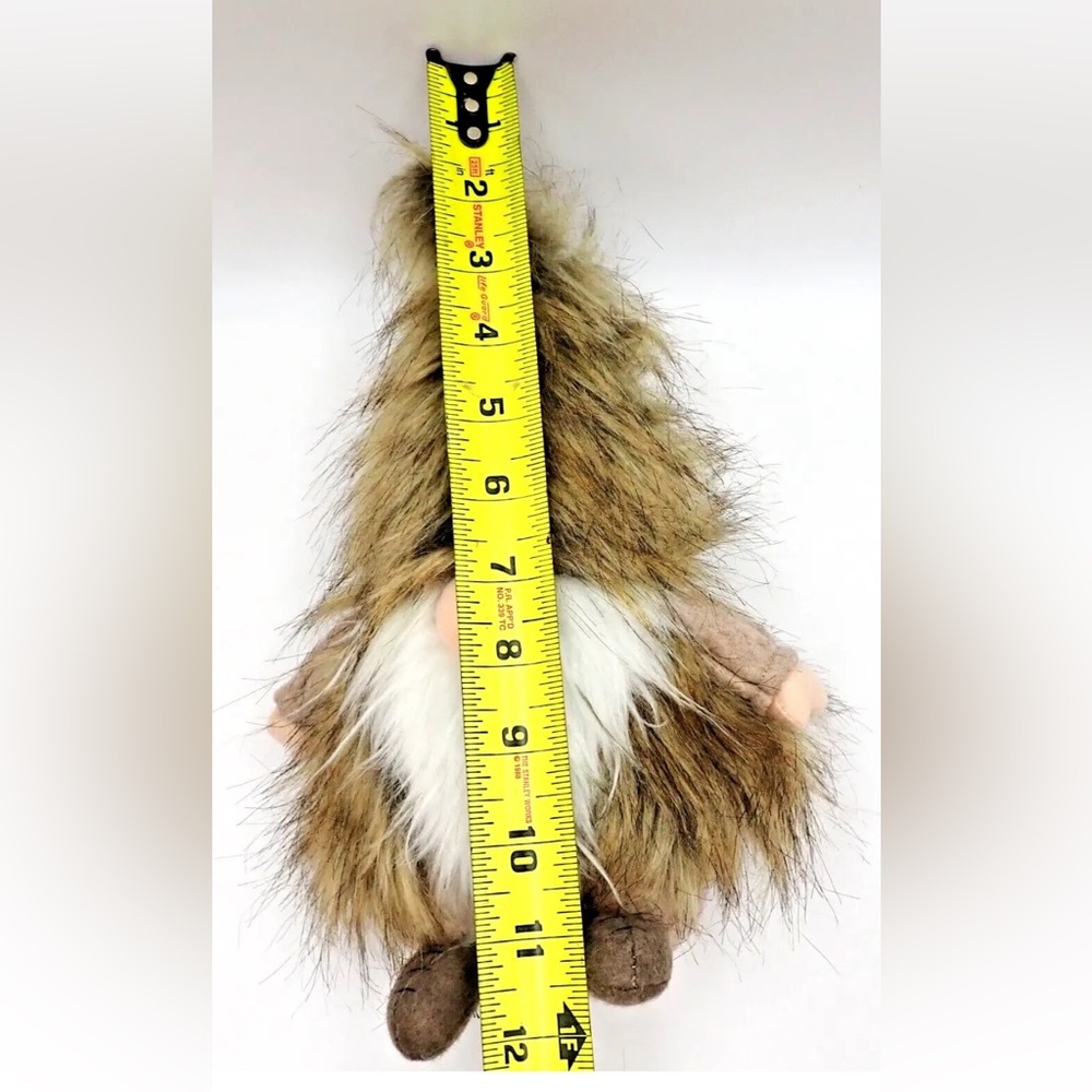 Steinar Fuzzy Hairy Gnome 12" Faux Fur Beard Hat Handmade Stuffed Plush - Picture 5 of 7